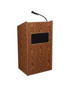 Oklahoma Sound The Aristocrat Sound Lectern With Sound & Wireless Handheld Microphone, Medium Oak