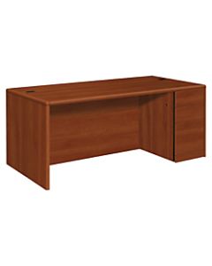HON 10700 Series Laminate Right Pedestal Desk, Box/Box/File, Cognac