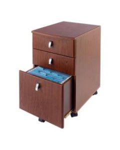 Realspace Mezza 19inD Vertical 3-Drawer Mobile File Cabinet, Cherry/Chrome