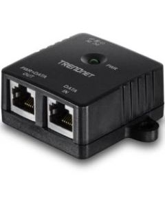 TRENDnet Gigabit Power Over Ethernet Injector, Full Duplex Gigabit Speeds, 1 x Gigabit Ethernet Port, 1 x PoE Gigabit Ethernet Port, Network Devices Up To 100M (328 ft), 15.4W, Black, TPE-113GI - Gigabit Power over Ethernet (PoE) Injector