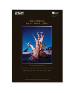 Epson Ultra Premium Luster Photo Paper, 13in x 19in, 97 (U.S.) Brightness, 64 Lb, White, Ream Of 50 Sheets