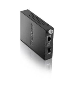 TRENDnet 100/1000Base-T To SFP Fiber Media Converter, Fiber To Ethernet Converter, 1 x 10/100/1000Base-T RJ-45 Port,1 x Mini-GBIC Slot, Lifetime Protection, Black, TFC-1000MGA - Intelligent 100/1000Mbase-T to SFP Media Converter