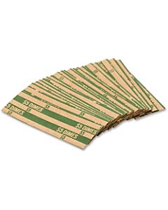 PAP-R Flat Coin Wrappers - Total $5.0 in 50 Coins of 10cents Denomination - Heavy Duty - Paper - Green