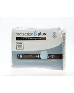 Protection Plus Overnight Protective Underwear, Medium, 28 - 40in, White, Bag Of 16, Case Of 4 Bags
