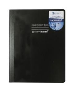 U Style Antimicrobial 1 Subject Notebook With Microban Antimicrobial Protection, 7.5in x 9.75in, Wide Ruled, 100 Sheets (200 Pages), Black