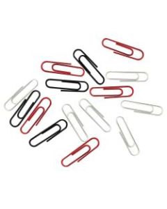 Office Depot Brand Vinyl Paper Clips, No. 1, 1-1/4in, 10-Sheet Capacity, Assorted Colors, Box Of 500 Clips