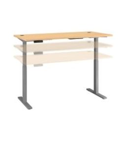 Bush Business Furniture Move 60 Series 72inW x 30inD Height Adjustable Standing Desk, Natural Cherry/Cool Gray Metallic, Standard Delivery