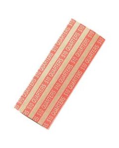 PAP-R Flat Coin Wrappers - Total $10 in 40 Coins of 25cents Denomination - Heavy Duty - Paper - Kraft