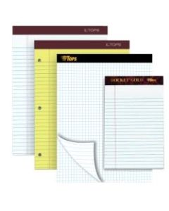 TOPS Double Docket Gold Writing Pad, 8 1/2in x 11in, Quad/Narrow Ruled, 160 Pages (80 Sheets), White