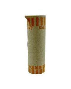 PAP-R Tubular Coin Wrappers - Total $10 in 40 Coins of 25cents Denomination - Heavy Duty, Burst Resistant - Kraft - Orange