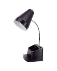 Realspace Lusina LED Organizer Desk Lamp With USB, 18inH, Black