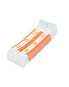 Coin-Tainer Currency Straps, Orange, $50, Pack Of 1,000