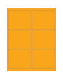 Office Depot Brand Labels, LL180OR, Rectangle, 4in x 3 3/8in, Fluorescent Orange, Case Of 600