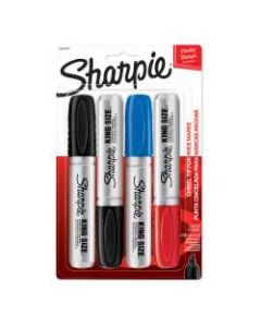 Sharpie King-Size Permanent Markers, Assorted Colors, Pack Of 4