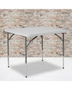 Flash Furniture Square Height-Adjustable Plastic Folding Table, 29inH x 33-1/2inW x 33-1/2inD, Granite White