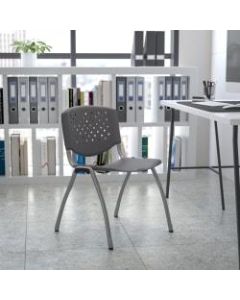 Flash Furniture HERCULES Series Plastic Stack Chair With Titanium Frame, Gray