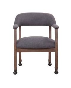 Boss Traditional Guest Chair, With Casters, Slate Gray/Brown