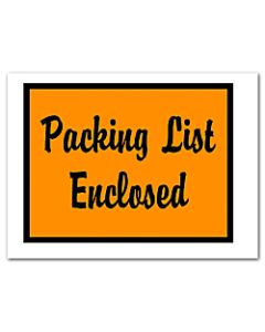 Office Depot Brand "Packing List Enclosed" Envelopes, Full Face, 4 1/2in x 6in, Orange, Pack Of 1,000