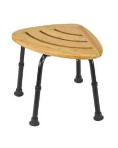 DMI Corner Bamboo Spa Bench And Shower Stool, 18 1/2inH x 22inW x 16inD