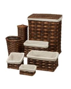 Honey-Can-Do 7-Piece Hamper And Bath Set, Chocolate Brown