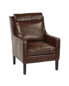 Office Star Avenue Six Colson Bonded Leather Accent Chair, Cocoa