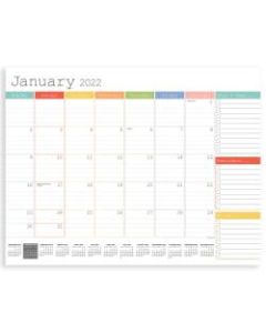 TF Publishing Large Monthly Desk Pad Calendar, 17in x 22in, Rainbow Blocks, January To December 2022