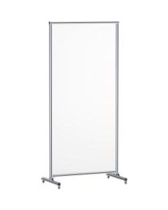 Lorell Shelf Window Full-Protective Glass Screen With Casters, 36in x 78in, Clear