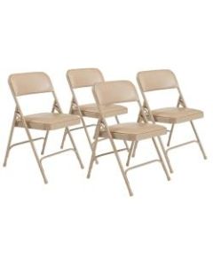 National Public Seating Series 1200 Folding Chairs, Beige, Set Of 4 Chairs