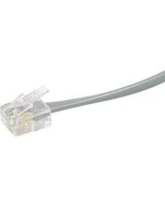 C2G 14ft RJ11 6P4C Straight Modular Cable - RJ-11 Male - RJ-11 Male - 14ft - Silver