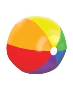 Amscan Inflatable Rainbow Beach Ball, 48inD, Multicolor