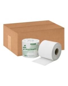 SKILCRAFT 2-Ply Individually Wrapped Toilet Paper, 100% Recycled, 500 Sheets Per Roll, Pack Of 96 Rolls (AbilityOne 8540-01-630-8729)