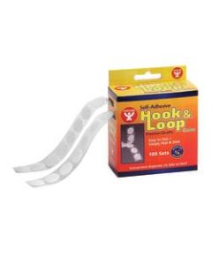 Hygloss Hook-And-Loop Coins, 5/8in Diameter, White, 100 Coins Per Pack, Set Of 2 Packs