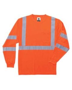 Ergodyne GloWear 8391 Type-R Class 3 Long-Sleeve T-Shirt, XX-Large, Orange