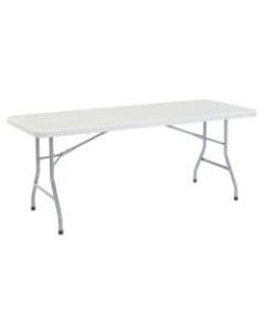 National Public Seating Blow-Molded Folding Table, Rectangular, 72inW x 30inD, Light Gray/Gray