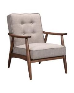 Zuo Modern Rocky Arm Chair, Putty/Walnut
