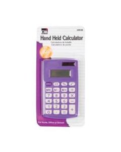 Charles Leonard Primary Dual-Powered 8-Digit Calculators, Assorted Colors, Pack Of 12