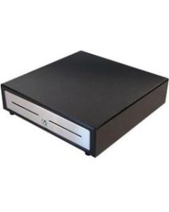 APG Cash Drawer Vasario 1616 Cash Drawer - 5 Bill x 8 Coin - Dual Media Slot, Stainless Steel - Black - USB - 4.3in H x 16.2in W x 16.3in D