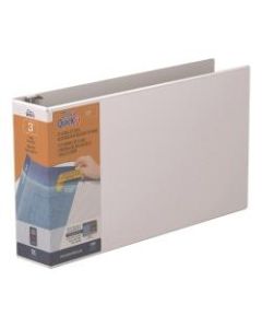 QuickFit Overlay 3-Ring Binder, 3in D-Rings, SpreadSheet, White