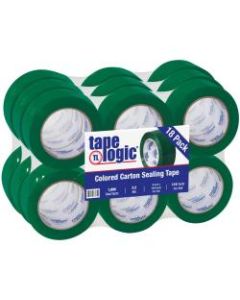 Tape Logic Carton-Sealing Tape, 3in Core, 2in x 110 Yd, Green, Pack Of 18