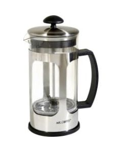 Mr. Coffee Daily Brew 1.2QT Coffee Press, Glass - 1.2 quart Coffee Press - Glass, Stainless Steel - Cooking, Brewing - Silver - 1 Piece(s)