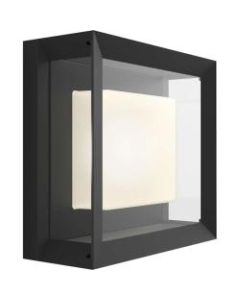 Philips Econic Outdoor Wall Light, 4-1/2inH x 10-2/10inW, Tempered Glass/Black And White