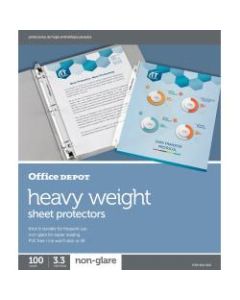 Office Depot Brand Heavyweight Sheet Protectors, 8-1/2in x 11in, Clear, Non-Glare, Pack Of 100