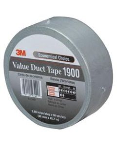 3M 1900 Duct Tape, 3in Core, 2in x 150ft, Silver, Case Of 24