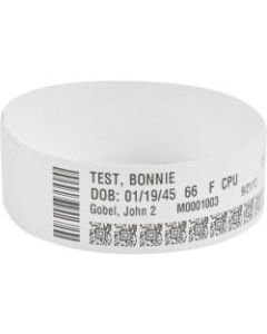 Zebra Wristband Polypropylene 0.75 x 11in Direct Thermal Zebra Z-Band Direct HC100 - 0.75in Width x 11in Length - 200/Roll - Permanent - 6 / Kit - White