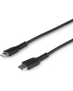 StarTech.com 1m/3.3ft USB C to Lightning Cable - MFi Certified - Heavy Duty Lightning Cable - Black - Durable USB Charging Cable (RUSBCLTMM1MB)