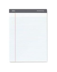 Office Depot Brand Professional Legal Pad, 8 1/2in x 11 3/4in, Narrow Ruled, 200 Pages (100 Sheets), White, Pack Of 4