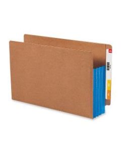 Smead Redrope End-Tab File Pockets With Gussets, Legal Size, 3 1/2in Expansion, 30% Recycled, Blue Gusset, Box Of 10