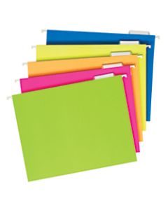 Pendaflex Glow Hanging File Folders, 1/5 Cut, Letter Size, Assorted Colors, Box Of 25