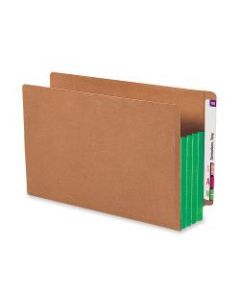 Smead Redrope End-Tab File Pockets With Gussets, Legal Size, 3 1/2in Expansion, 30% Recycled, Green Gusset, Box Of 10