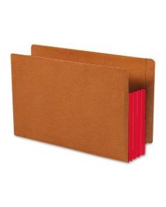 Smead Redrope End-Tab File Pockets With Gussets, Legal Size, 3 1/2in Expansion, 30% Recycled, Red Gusset, Box Of 10